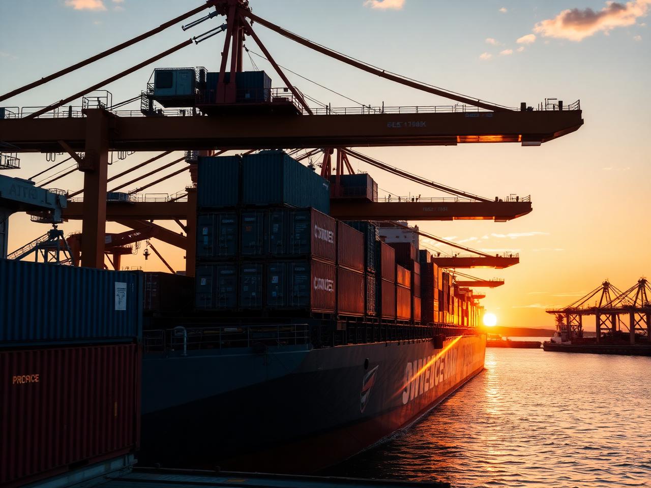 Port crane and heavy equipment used for cargo operations